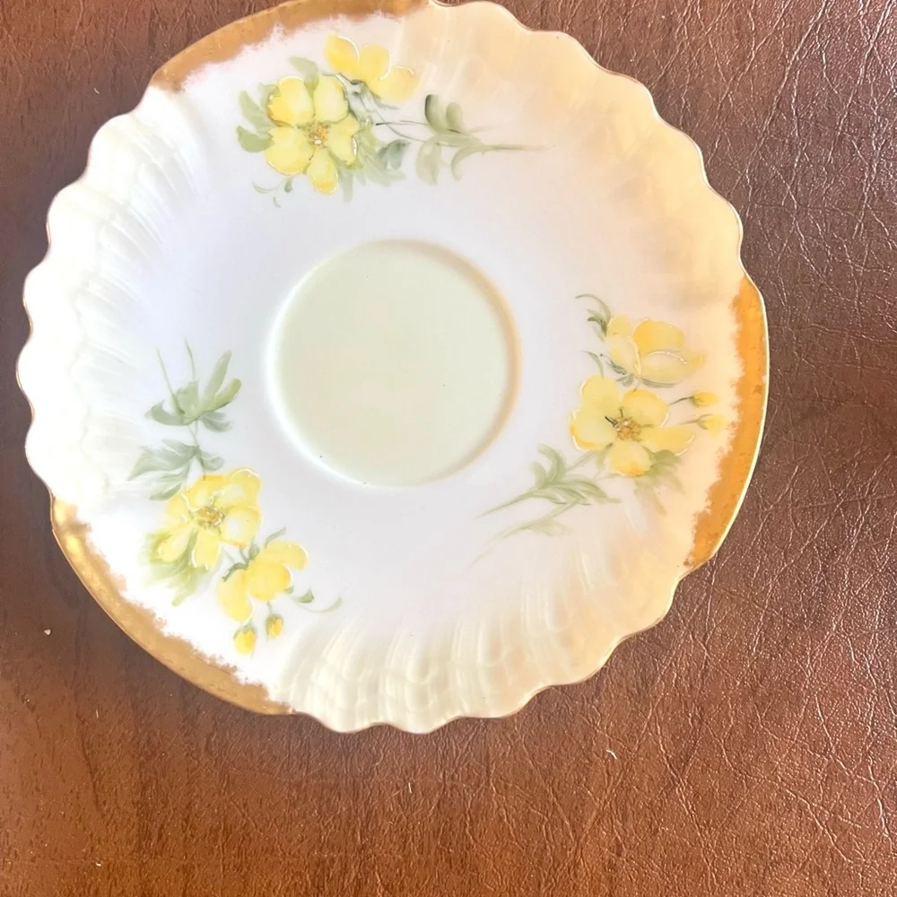 3 vintage Limoges porcelain saucers lovely floral great for many uses - …